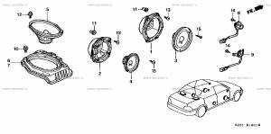 B-16-1 Динамики для Honda Легенд в кузове ABA-KA9