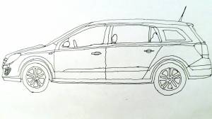 Как нарисовать Opei Astra H