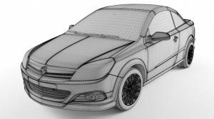 opel astra h twin top 2008 3D Модель in Седан 3DExport