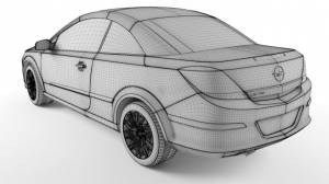 opel astra h twin top 2008 3D Модель in Седан 3DExport