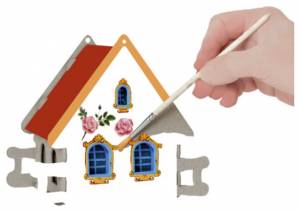 Конструктор-Раскраска-Домик-Шкатулка Каменный в пакете с европодвесом