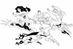 Раскраска Лига Справедливости