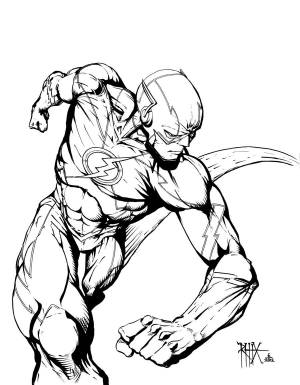 The Flash comic colouring page