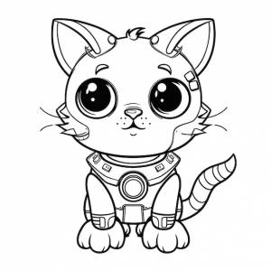 Раскраски робот кот для детей