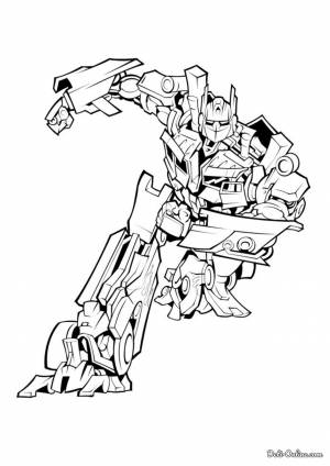 Раскраска Трансформер Оптимус Прайм