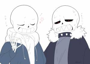 Undertale and Underfell Sans