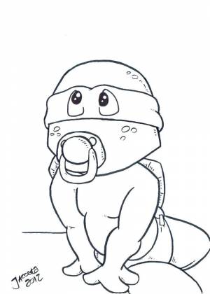 Раскраски Раскраска Черепашка ниндзя малыш черепашки ниндзя