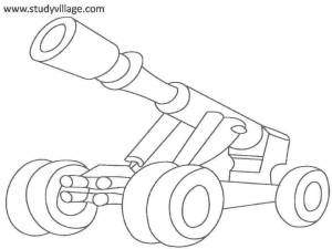 Пушка картинка раскраска