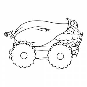 Раскраска Початочная пушка из Зомби против растений