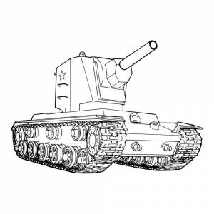 Раскраска Танк КВ-2