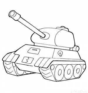 Раскраски Раскраска Боевой танк военное мультфильмы