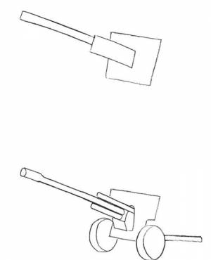 Пушка рисунок поэтапно