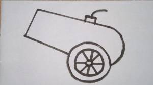 как нарисовать пушку
