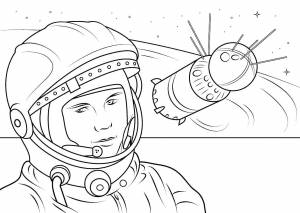 Раскраски ракета, Раскраска Космонавт и ракета ракеты