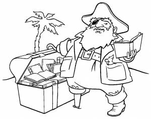 Раскраска пиратский сундук