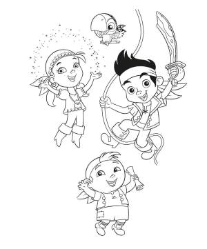 Раскраски Джейк и пираты Нетландии на праздники