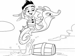 Раскраски с Джейком и пиратами Нетландии помогут для подготовки детей к школе