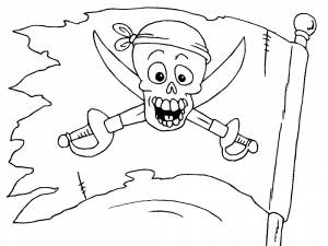 Раскраска пиратский флаг  Веселый Роджер