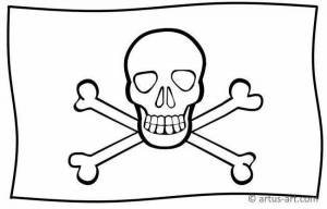 Раскраски Пиратский флаг