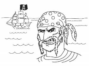Раскраски Флаг, Раскраска Пиратский флаг пираты