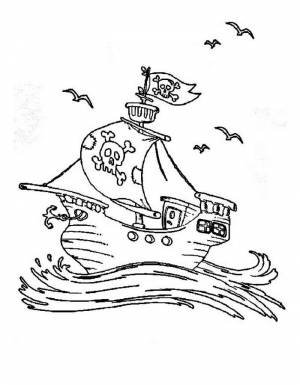 Раскраска пиратский флаг, пираты