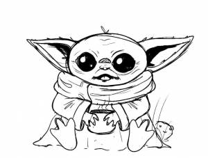 Малыш йода раскраска