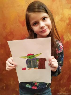 Раскраска для детей с мини ребенком Йодой малыш Йода Мандолориан в интернет-магазине Ярмарка Мастеров по цене 331 ₽