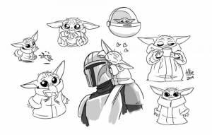 Раскраска Все, что любит малыш Йода