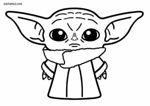 Малыш йода раскраска