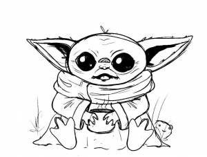 Бейби йода раскраска