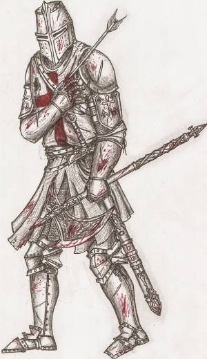 Рыцарь крестоносец рисунок