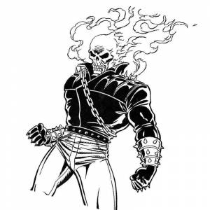 Раскраска задумчивый призрачный гонщик