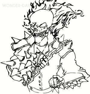 Раскраска призрачный гонщик