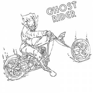 Раскраска позирует призрачный гонщик