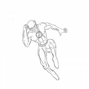 Раскраска Флеш в прыжке