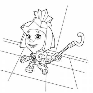 Раскраска Смешная фиксик симка