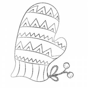Раскраска варежка с рисунком
