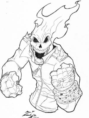 Раскраски Призрачный гонщик   в формате