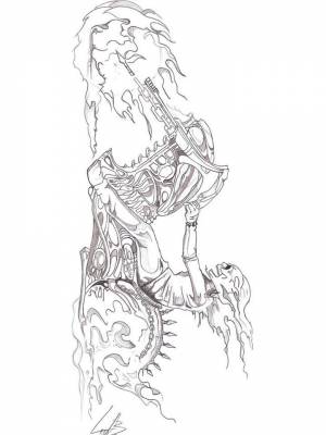 Картинка Призрачный гонщик  раскраску для девочек