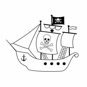 Раскраска Пиратский корабль