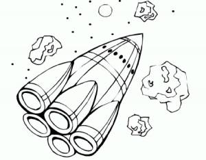 Раскраски Ракета для детей на день космонавтики
