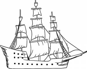 Раскраски Раскраска Пиратский корабль