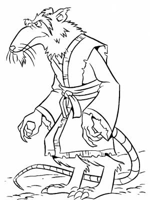 Раскраска тренер Сплинтер