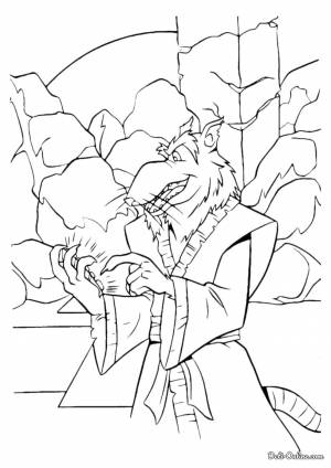 Раскраска Сплинтер в канализации