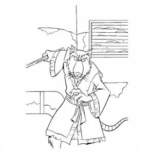 Раскраска Сплинтер насторожился