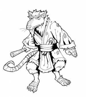 Раскраски сплинтер, Раскраска Сплинтер из черепашек ниндзя черепашки ниндзя