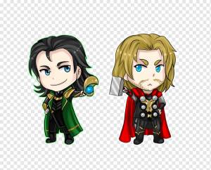 Loki Thor Chibi Comics Рисование, Локи, marvel Avengers Assemble, вымышленные персонажи, манга png