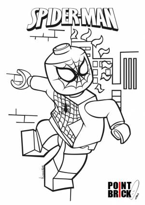 Disegni da Colorare LEGO Marvel Spiderman e Goblin