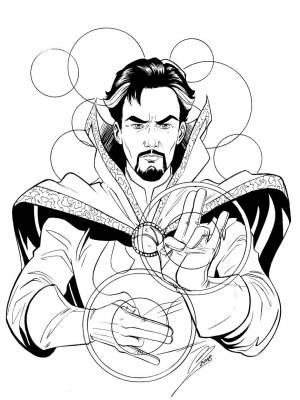 Раскраска Доктор Стрэндж   в формате