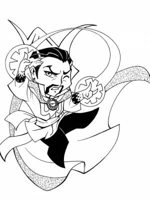 Картинка Доктор Стрэндж раскраска на листе  онлайн